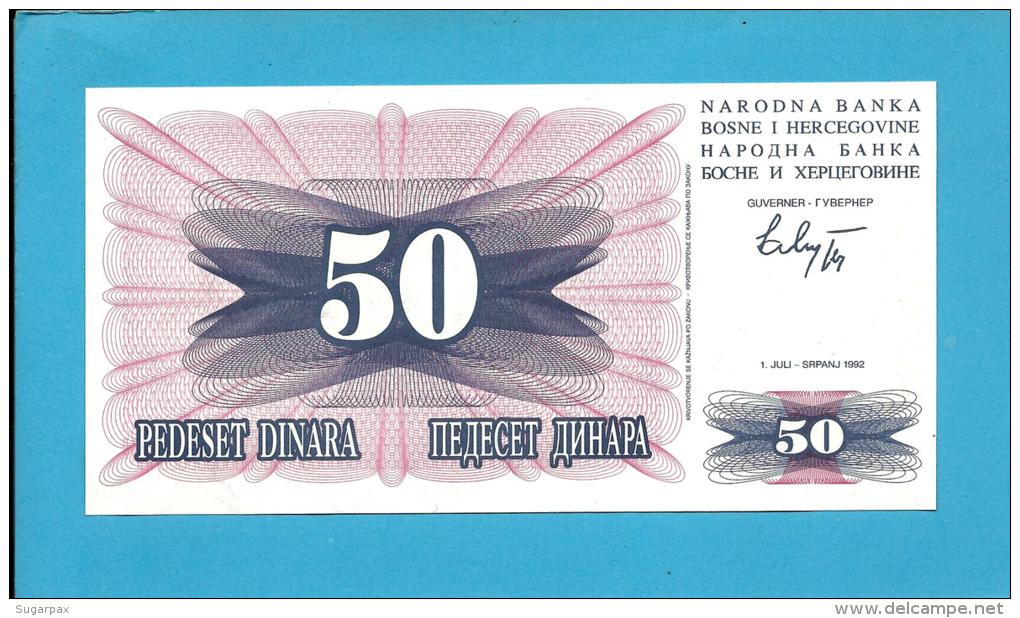 BOSNIA &amp; HERZEGOVINA - 50 DINARA - 1992 - Pick 12 - UNC. -  Prefix FD - Narodna Banka Bosne I Hercegovine - Bosnia Y Herzegovina