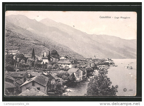 CPA Canobbio, Lago Maggiore, Vue Générale Avec See - Sonstige & Ohne Zuordnung