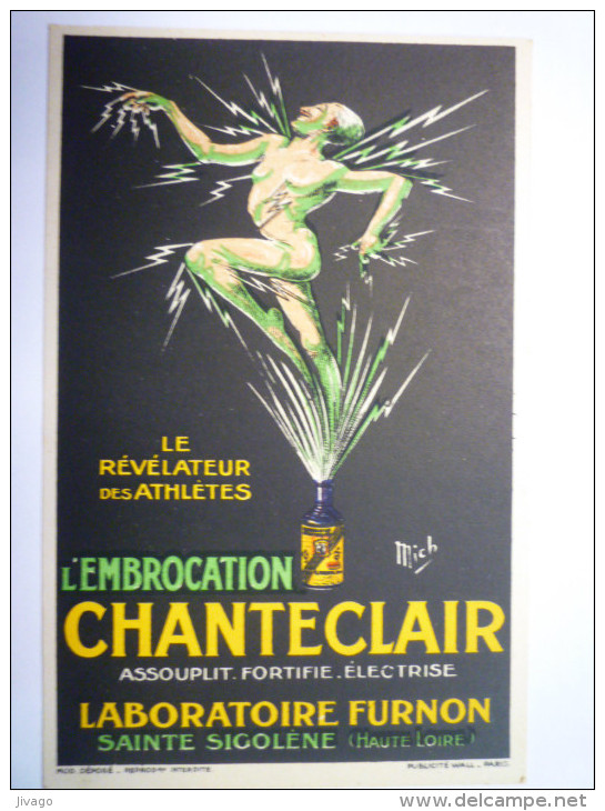 Illustrateur  MICH  :  Carte  PUB  " L'embrocation  CHANTECLAIR " - Mich