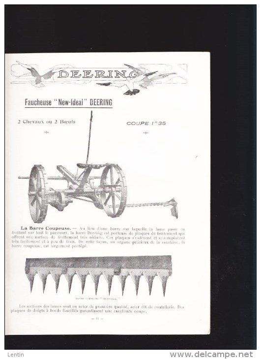 Catalogue Deering - Machines Agricoles De France - Paris Lyon Bordeaux Nantes(4 Rue De Linné) - Catalogues