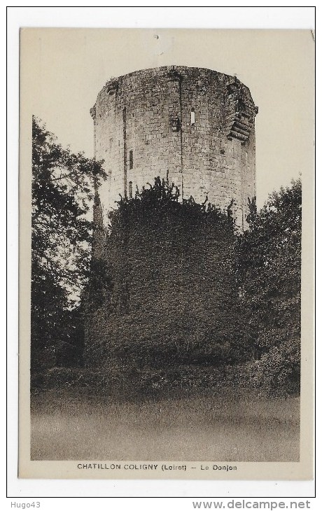 CHATILLON COLIGNY - LE DONJON - CPA NON VOYAGEE AVEC PETIT TROU DE PUNAISE EN HAUT - Chatillon Coligny