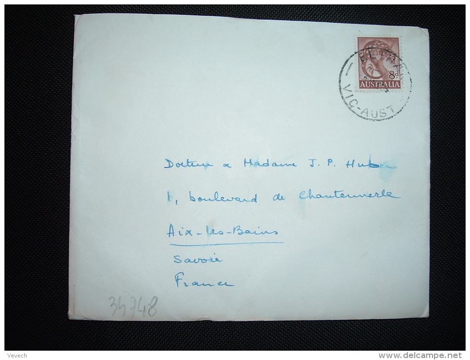 LETTRE POUR LA FRANCE TP TIGER 8d OBL.24 NO 35 ELTHAN?? - Storia Postale