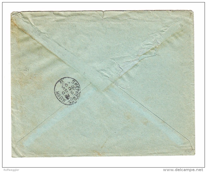 Schweiz Heimat AG MURGENTHAL Balkenstempel Brief 19.10.1905 Ambulant #5 Nach London - Storia Postale