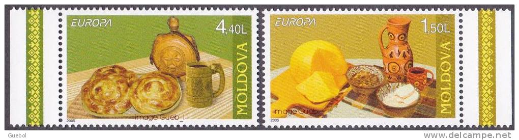 CEPT / Europa 2005 Moldavie N° 442 Et 443 ** La Gastronomie - 2005
