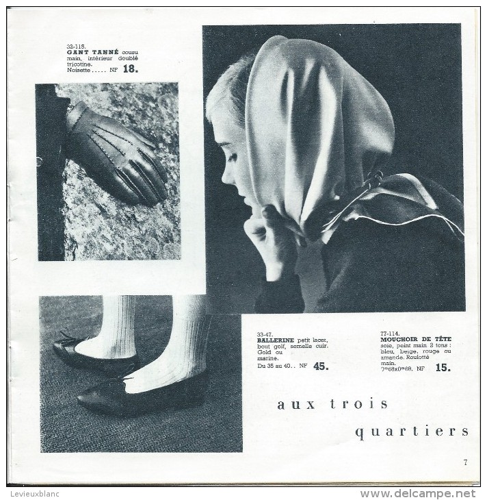 Catalogue/Magasin/"Aux Trois Quartiers"/Paris/Pigelet/1960     CAT78 - Textile & Vestimentaire