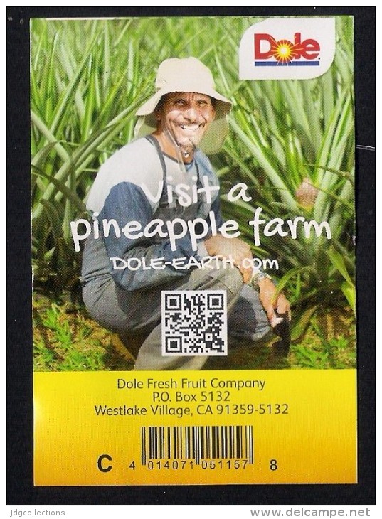 # PINEAPPLE DOLE TROPICAL GOLD 8 No-lot Fruit Tag Balise Etiqueta Anhanger Ananas Pina Costa Rica - Fruits & Vegetables