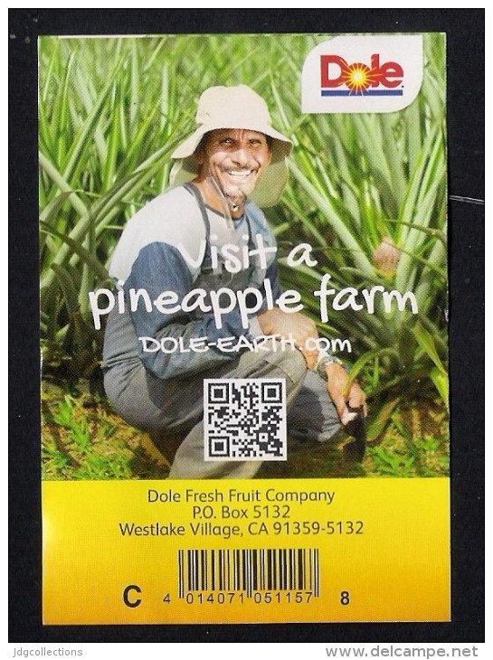 # PINEAPPLE DOLE TROPICAL GOLD MY ENERGY Size 8 Fruit Tag Balise Etiqueta Anhanger Ananas Pina Costa Rica - Fruits & Vegetables