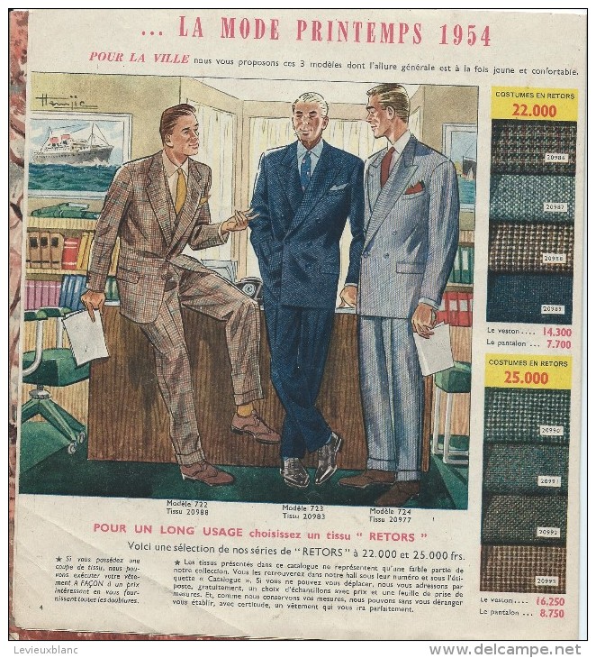 Catalogue/Magasin/"Thiéry"/Mode Homme/Catalogue Printemps/Caumartin/Paris/ 1954   CAT85 - Textile & Vestimentaire