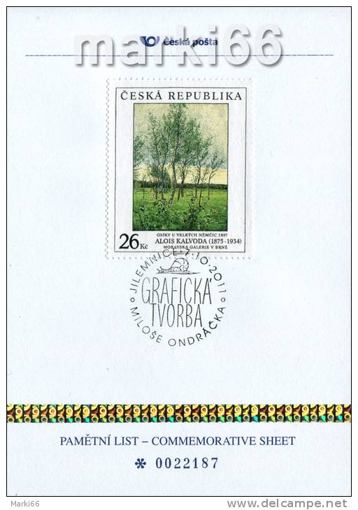 Czech Republic - 2011 - Graphic Art - Commemorative Sheet With Hologram, Special Postmark And Stamp Of 2005 - Storia Postale