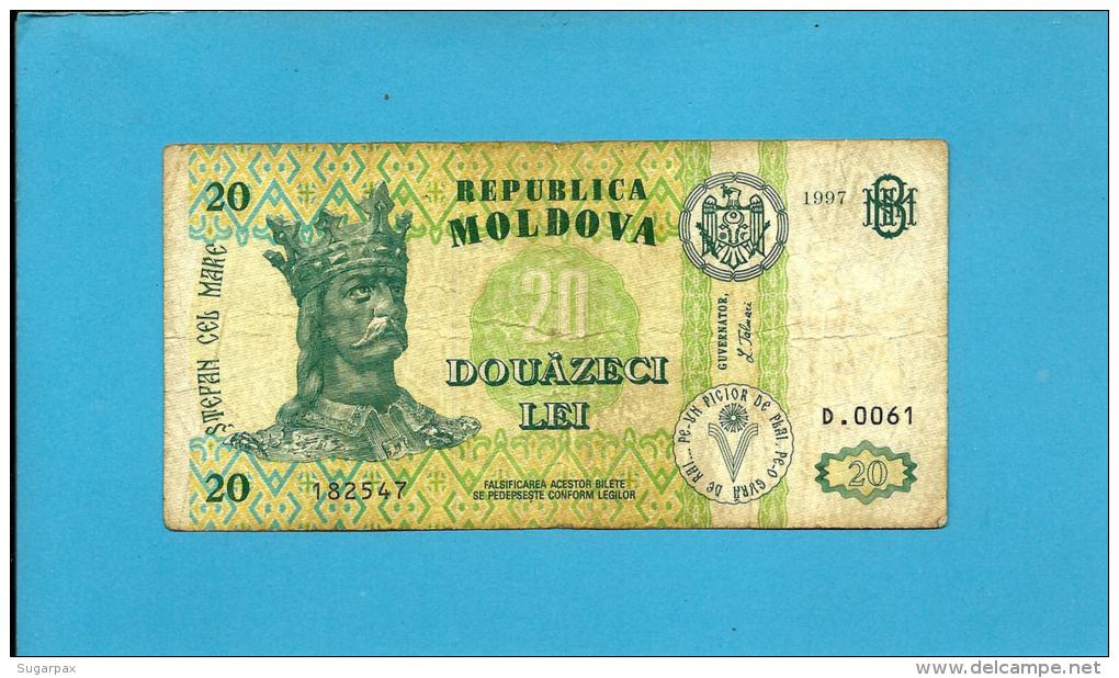 MOLDOVA - 20 LEI - 1997 - Pick 13 - RARE - Serie D.0061 - Republica - Moldavie