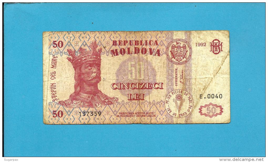 MOLDOVA - 50 LEI - 1992 ( 1994 ) - Pick 14 - Serie E.0040 - Republica - Moldova