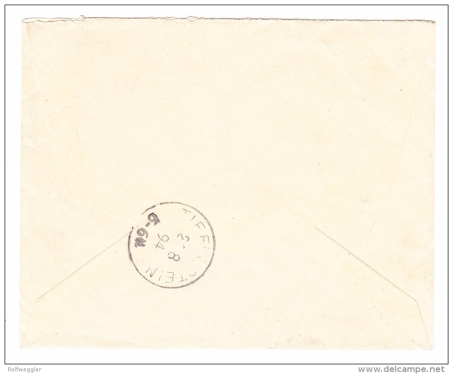 Schweiz Brief  21.8.1894 Yverdon Nach Brugg Weiter Tiefenstein - Storia Postale