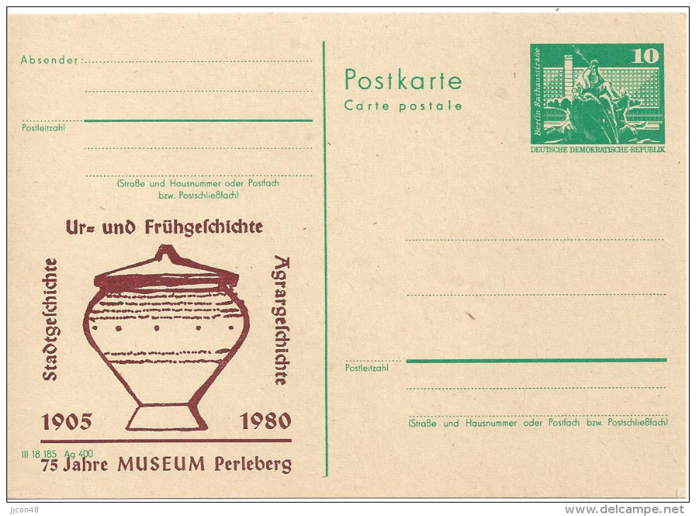 Germany (DDR)  1980  (*) Mi.PP16  "75 Jahre Museum Perleberg"  See Scans - Private Postcards - Mint