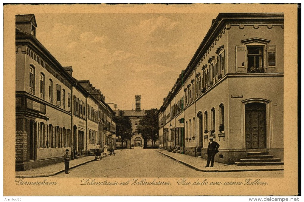 N°598 KKK 46 GEMERSHEIM RUE DES LIS AVEC CASERNE KOLLERN - Germersheim