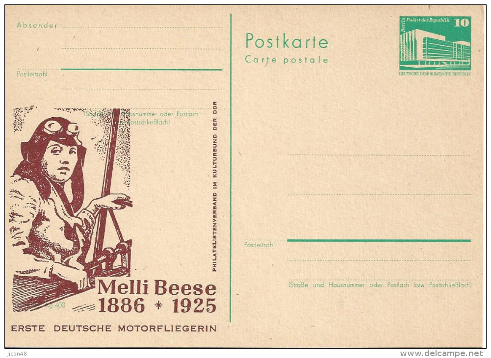 Germany (DDR)  1986  (*) Mi.PP18  "Melli Beese "  See Scans - Private Postcards - Mint