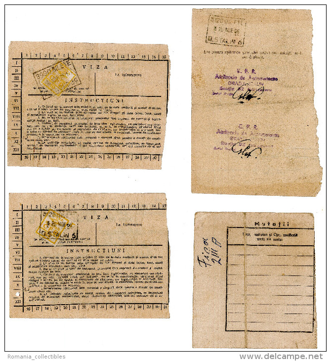 Romania, 1958, Romanian Railways CFR - Lot Of 4 Transport Orders & Delegations - Sonstige & Ohne Zuordnung