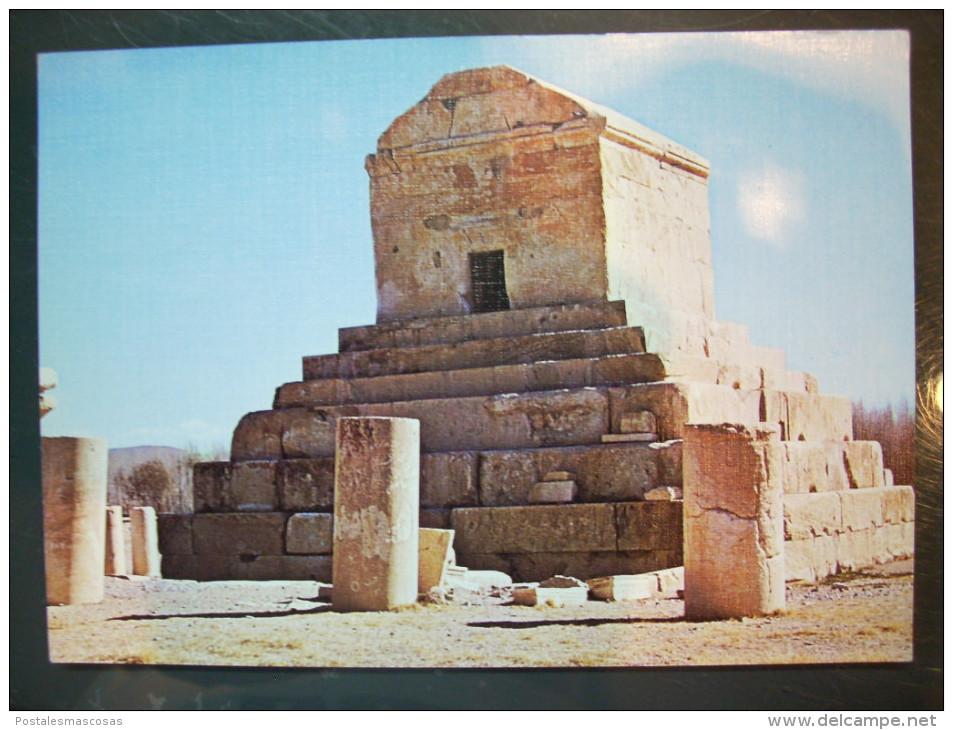 359 ARQUITECTURA ARTE MESOPOTAMICO MONUMENTO TUMBA DE CIRO PASAGARDA POSTCARD POSTAL AÑOS 60/70 - TENGO MAS POSTALES - Monumentos