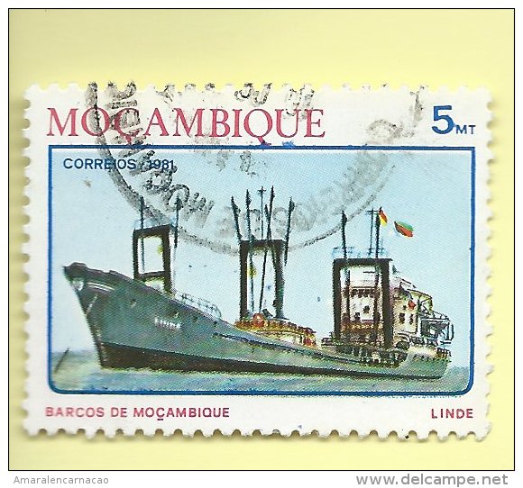 TIMBRES - STAMPS - MOZAMBIQUE  / MOÇAMBIQUE - 1981 - BATEAUX - TIMBRE OBLITÉRÉ - Mozambique