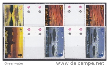 Falkland Islands 2001 Sunrise & Sunset 4v  Gutter ** Mnh (22984) - Falklandeilanden