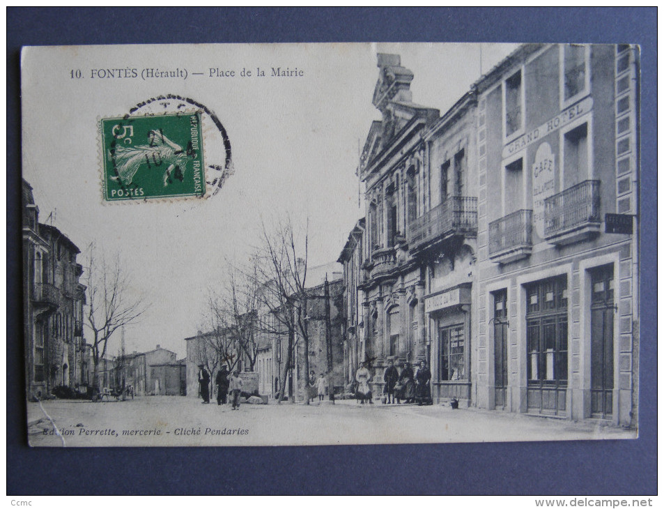 CPA Fontès (34) - Place De La Mairie - Autres & Non Classés