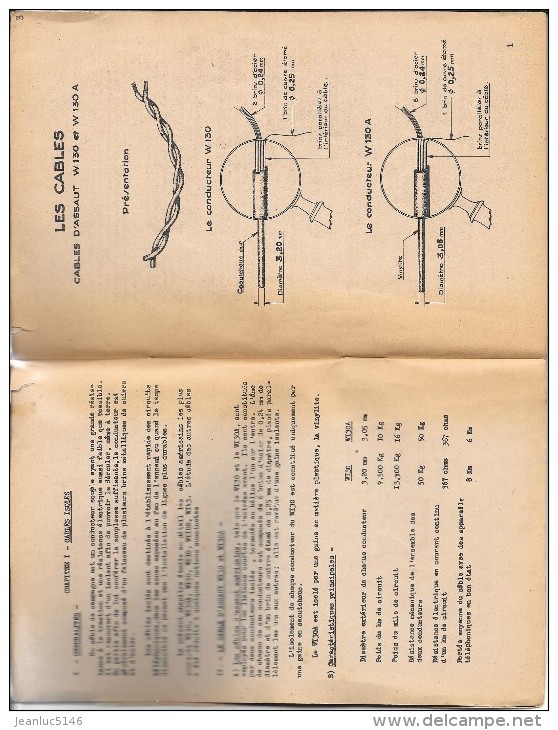 Instruction Technique Des Transmissions 1947. Constuction Des Lignes Téléphonique En Câbles De Campagne. - Autres & Non Classés