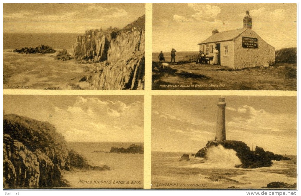 CORNWALL - LAND'S END - 4 VIEWS - EARLY CACHET  Co611 - Land's End