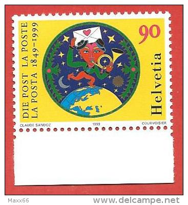 SVIZZERA MNH - 1999 - 150° Anniversario Delle Poste - 0,90 Fr. - Michel CH 1672 - Nuevos