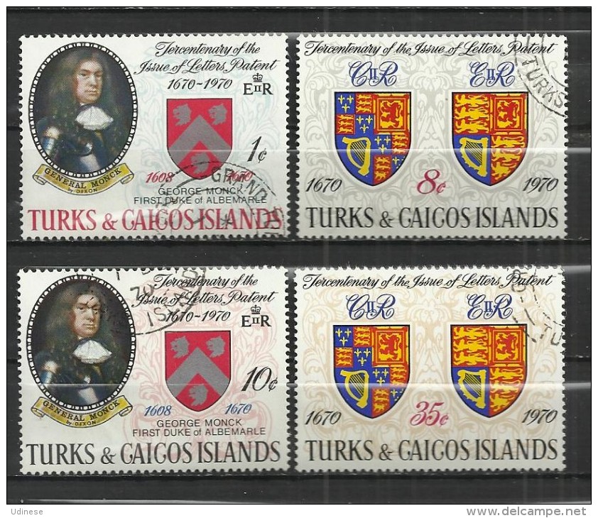 TURK AND CAICOS 1970 - TERCENTENARY OF ISSUE OF LETTERS PATENT - CPL. SET  -  MNH MINT NEUF NUEVO - Turks & Caicos