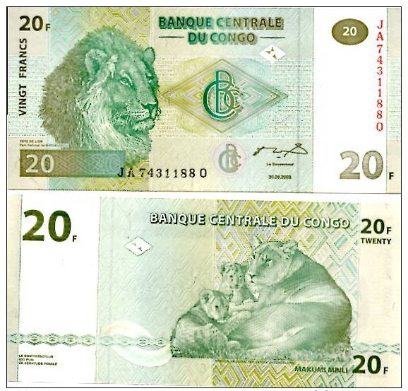 CONGO DEMOCRATIC REPUBLIC 20 Francs 2003  *UNC* - Sin Clasificación