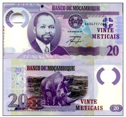 MOZAMBIQUE       20 Meticais       P-149       16.6.2011       UNC - Mozambique