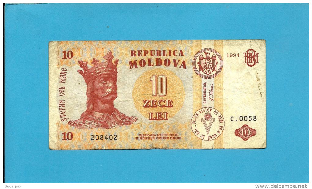 MOLDOVA - 10 LEI - 1994 - Pick 10 - Serie C.0058 - Republica - Moldavië