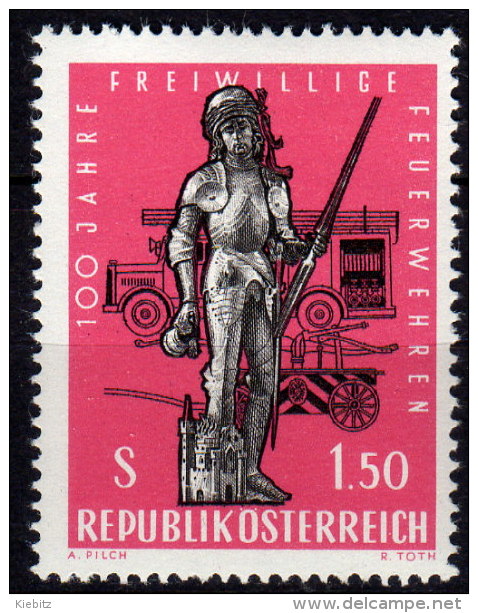 ÖSTERREICH 1963 ** 100 Jahre Freiwillige Feuerwehr, Hl.Florian - MNH - Feuerwehr