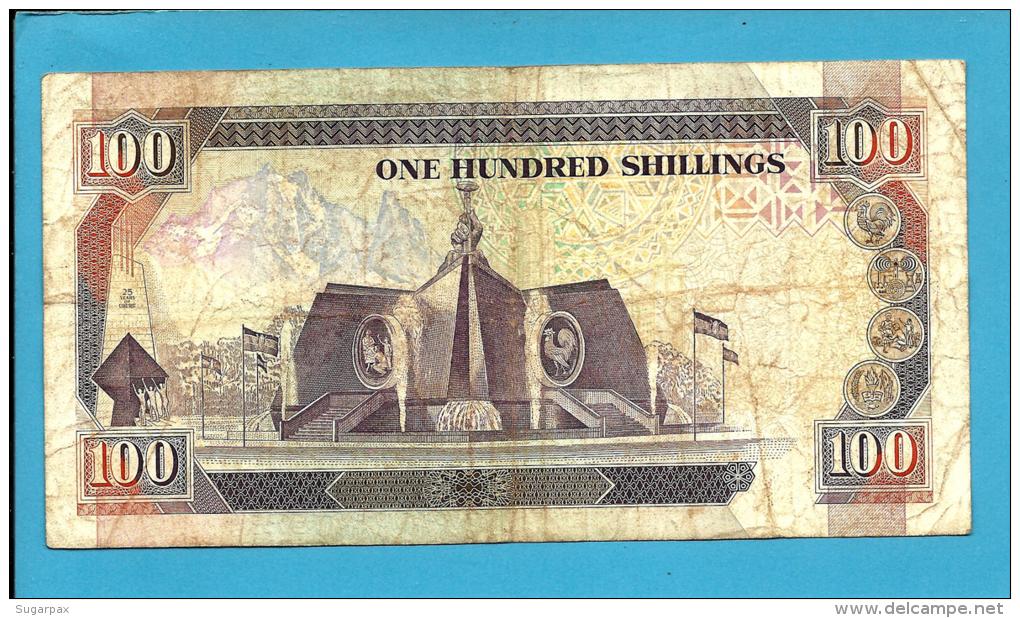KENYA - 100 Shillings - 01.07.1990 - Pick 27.b - President Daniel Toirotich Arap Moi - 2 Scans - Kenya