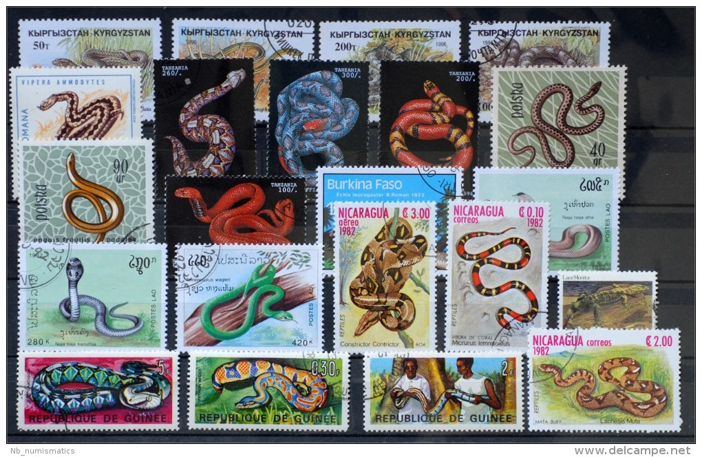 Reptiles- Lot Stamps (ST285) - Serpents