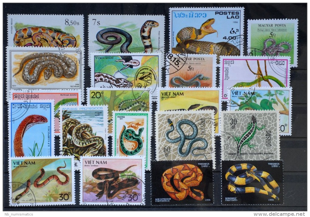 Reptiles- Lot Stamps (ST286) - Serpents