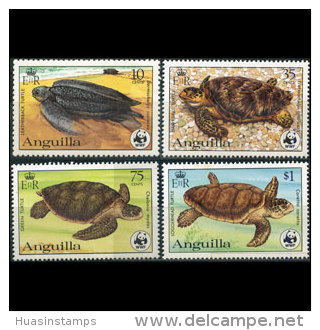 ANGUILLA 1983 - Scott# 537-40 WWF-Turtles Set Of 4 MNH - Anguilla (1968-...)