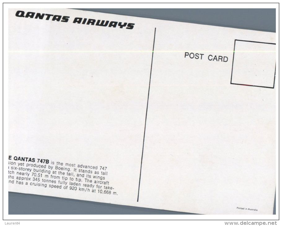 (PH 999) Australia - QANTAS 747B - 1946-....: Moderne