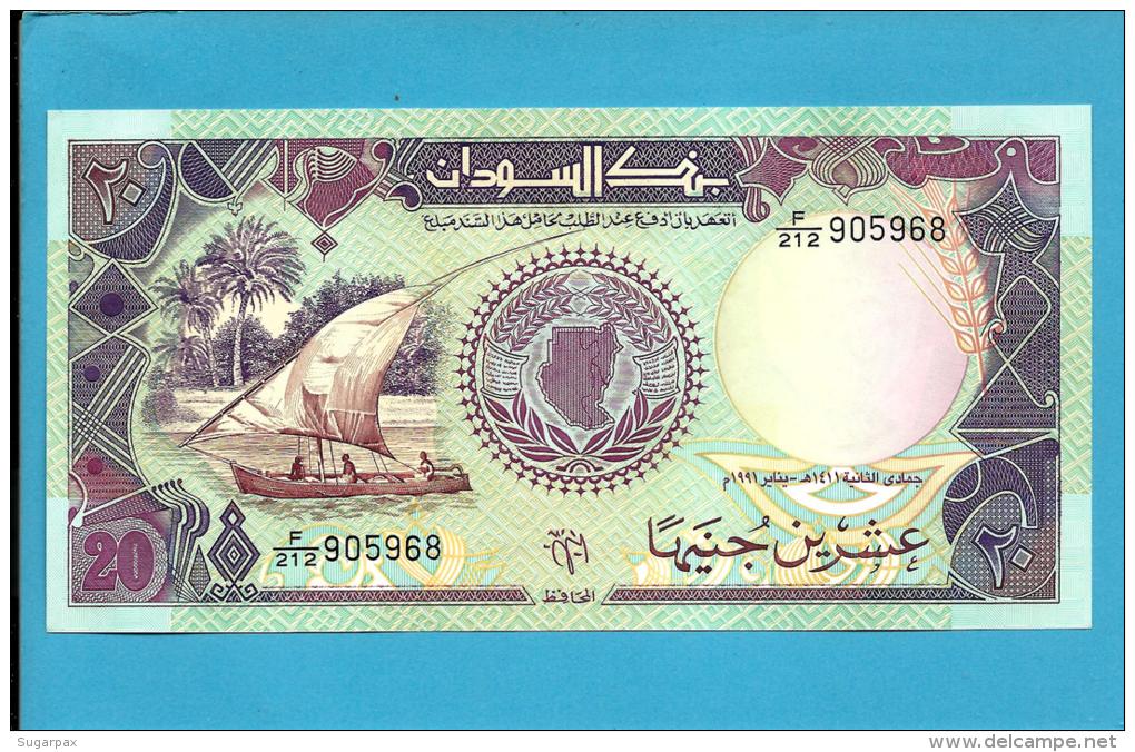 SUDAN - 20  SUDANESE POUNDS - 1991 - P 47 - UNC. - 2 Scans - Sudan