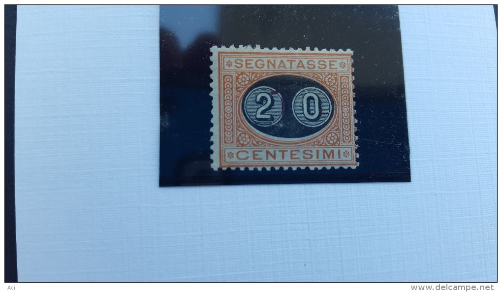 Italy 1890 Postage Due, Sassone 18,20 Centesimi On 1 Mint Hinged ,Signed Gazzi - Mint/hinged