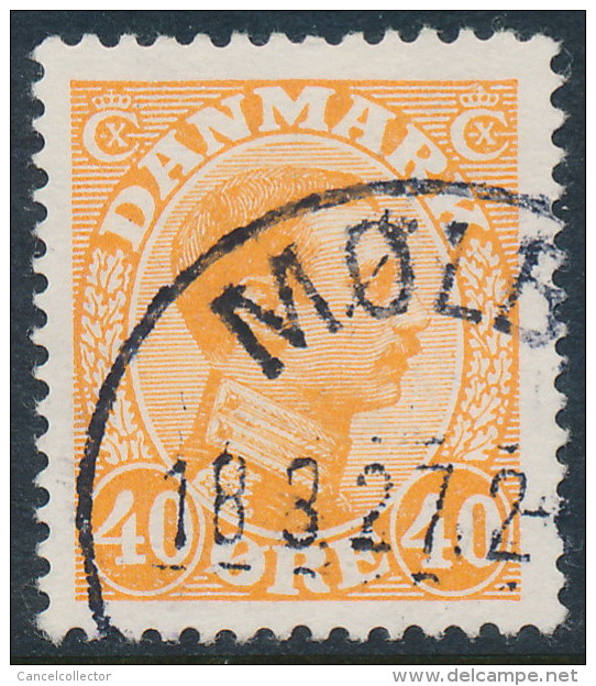 Denmark Danemark Danmark 1925: 40ø Orange King Christian X, VF Used (DCDK00203) - Used Stamps