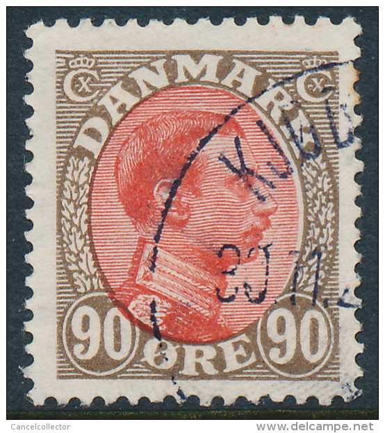 Denmark Danemark Danmark 1920: 90ø Brown & Red King Christian X, VF Used (DCDK00208) - Used Stamps