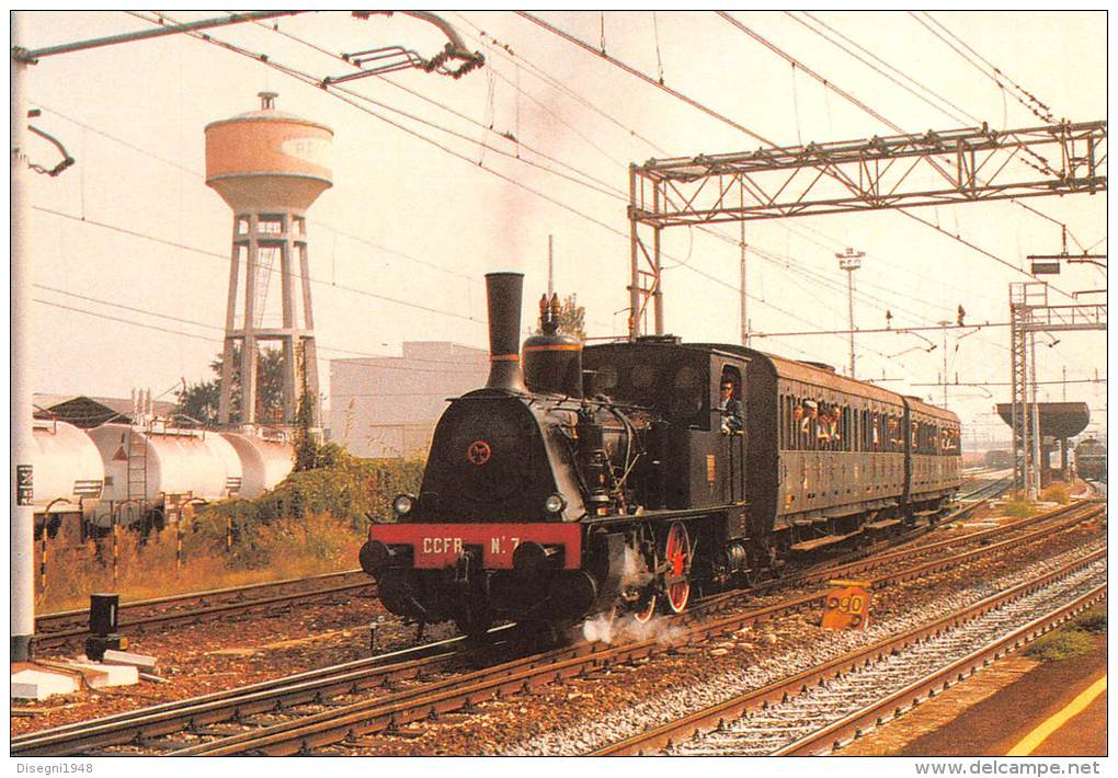 03734 "REGGIO EMILIA - LOCOM. T3 - VAGONI CENTOPORTE ". FERROVIA TRENO - RAILWAY TRAIN CART. ILL.  ORIG.  NON SPEDITA. - Trains