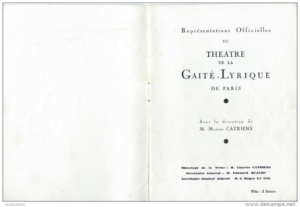 Programme/Théatre/La Gaité Lyrique/Opérette/Le Pays Du Sourire/Paris/Franz Lehar1932     PROG76 - Programmes