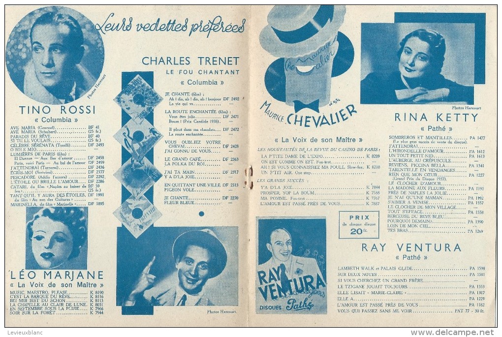Catalogue Promotionnel/Editeurs De Disques/La Voix De Son Maitre/Vers 1938-39   CAT97 - Autres & Non Classés
