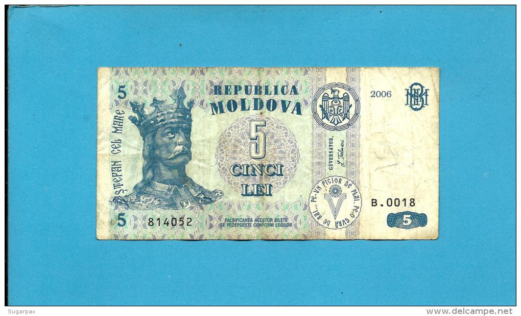 MOLDOVA - 5 LEI - 2006 - Pick 9 - Serie B.0018 - Republica - Moldawien (Moldau)