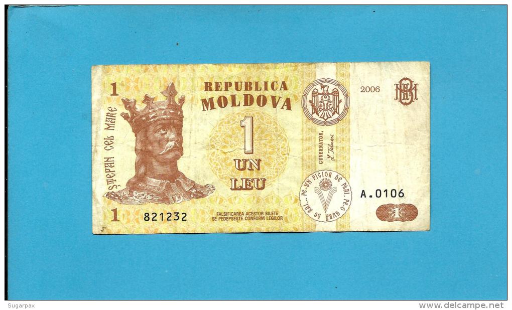 MOLDOVA - 1 LEU - 2006 - Pick 8 - Serie A.0106 - Republica - Moldawien (Moldau)