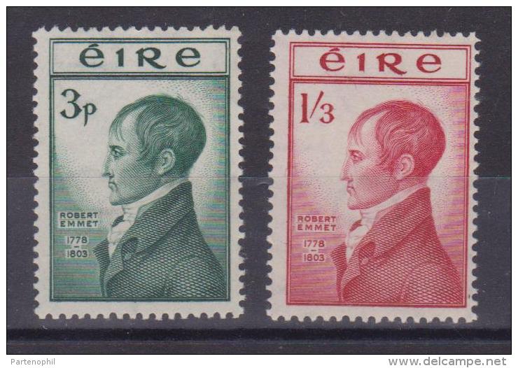 **  IRLANDA 1953 MORTE DI ROBERT EMMET MNH 120/121 - Nuovi