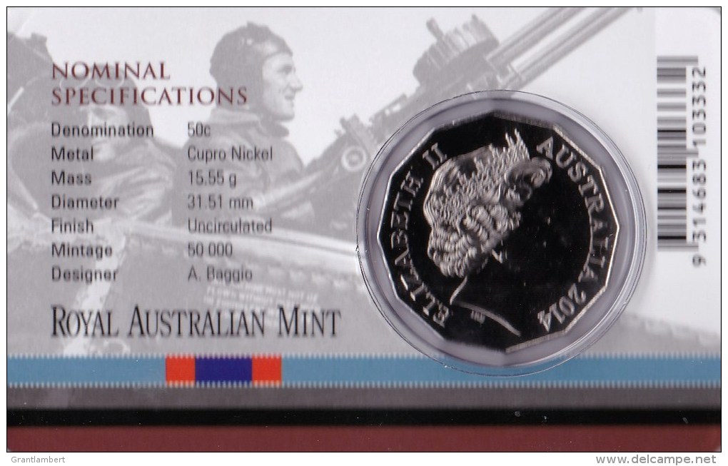 Australia 2014 Flying Corps - Australia At War Uncirculated 50c Coin - 50 Cents