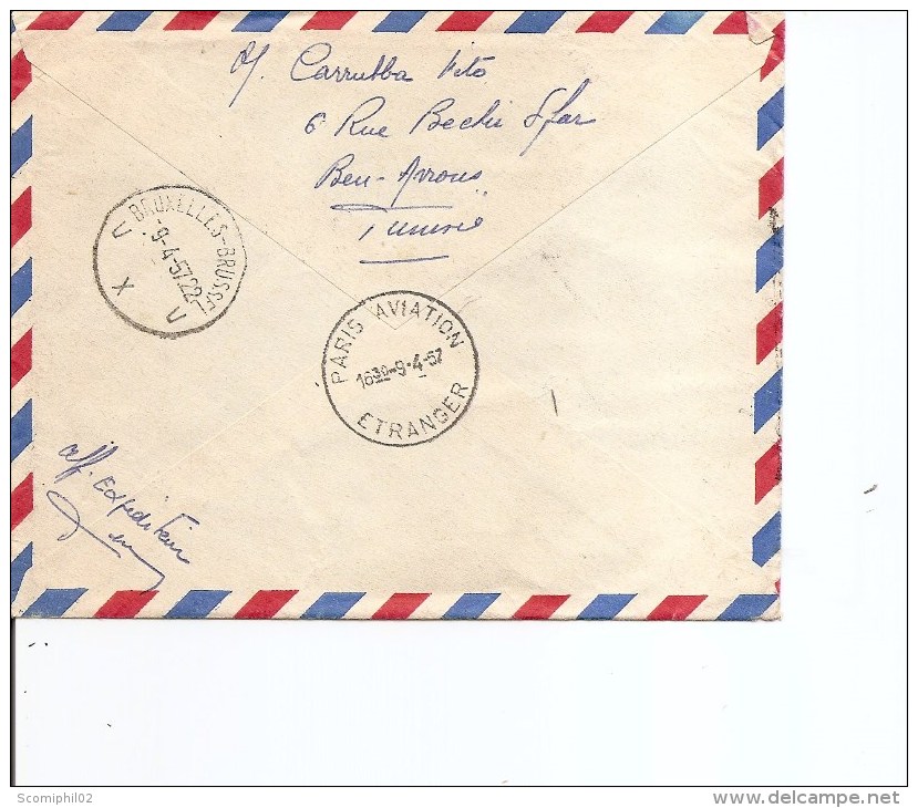 Tunisie ( Lettre Exprès De 1957 De Fochville  Vers La Belgique à Voir) - Tunesien (1956-...)