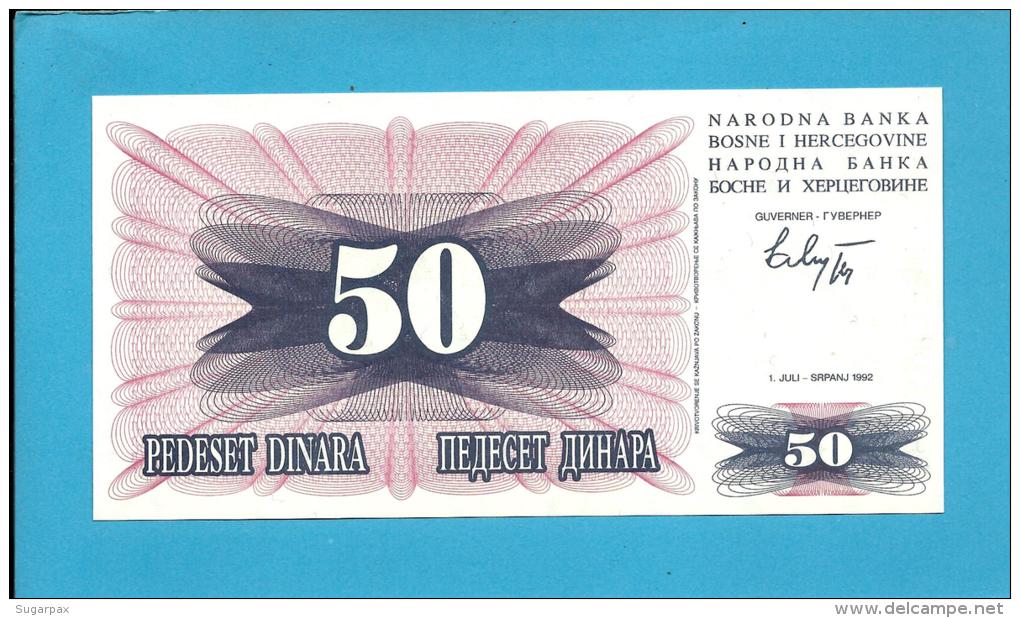 BOSNIA &amp; HERZEGOVINA - 50 DINARA - 1992 - Pick 12 - UNC. -  Prefix FE - Narodna Banka Bosne I Hercegovine - Bosnia Y Herzegovina